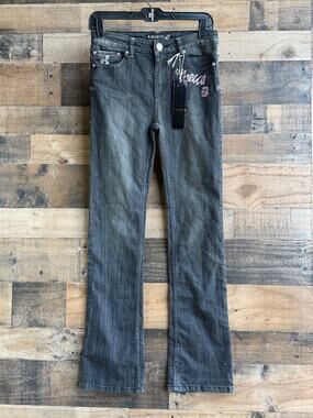 Vintage Y2K Mecca USA Pink Sequin & Star Embellished Flare Jeans - Size 16 NWT